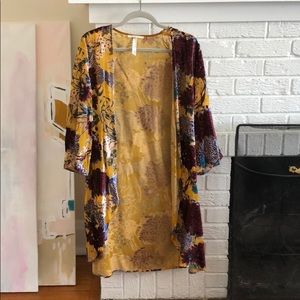 Anthropologie velvet burnout kimono